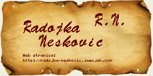 Radojka Nešković vizit kartica